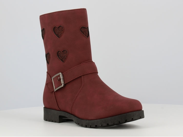 Picture of B180540 Burgundy Boots With Black Hearts (Sizes 28-35)